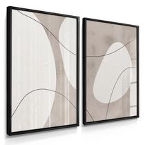 Quadros Decorativos Dupla Arte Moderna Abstrato Claro Sala Luxo com Moldura Quadros Decorativos Dupla Arte Moderna Abstrato Claro Sala Luxo com Moldura