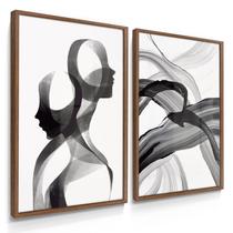 Quadros Decorativos Dupla Casal Abstrato 55X40 Com Vidros Quadros Decorativos Dupla Casal Abstrato 55X40 Com Vidros