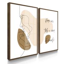 Quadros Decorativos Dupla Casal Escandinavo 55X40 Com Moldura Quadros Decorativos Dupla Casal Escandinavo 55X40 Com Moldura