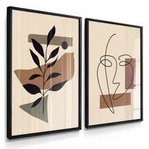Quadros Decorativos Dupla Flores Escandinavo Com Moldura Quadros Decorativos Dupla Flores Escandinavo Com Moldura