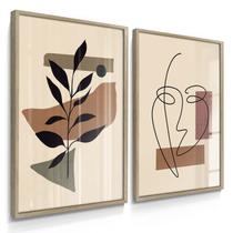 Quadros Decorativos Dupla Flores Escandinavo Com Moldura Quadros Decorativos Dupla Flores Escandinavo Com Moldura