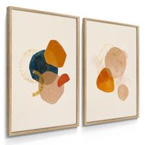 Quadros Decorativos Dupla Laranja Abstrato Com Moldura Quadros Decorativos Dupla Laranja Abstrato Com Moldura