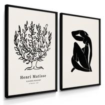 Quadros Decorativos Dupla Matisse Botânico 55X40 Com Moldura