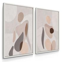 Quadros Decorativos Dupla Mulher Abstrato 55X40 Com Moldura
