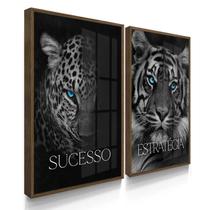 Quadros Decorativos Dupla Onça Sucesso Com Moldura Quadros Decorativos Dupla Onça Sucesso Com Moldura