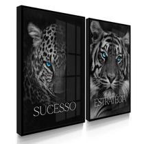 Quadros Decorativos Dupla Onça Sucesso Com Moldura Quadros Decorativos Dupla Onça Sucesso Com Moldura