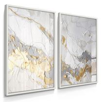 Quadros Decorativos Dupla Plaster Gold Com Moldura