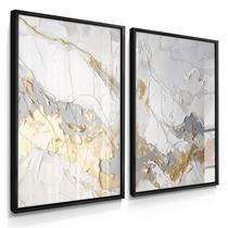 Quadros Decorativos Dupla Plaster Gold Com Moldura Quadros Decorativos Dupla Plaster Gold Com Moldura
