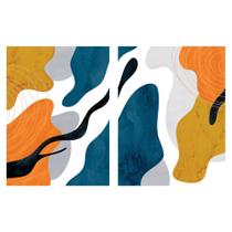Quadros Decorativos Em Canvas Kit 2 Abstratos Colorido