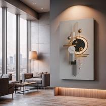 Quadros Decorativos Equilíbrio Metálico 120x75 Moderno Luxo Sala Quarto Escritório Quadros Decorativos Equilíbrio Metálico 120x75 Moderno Luxo Sala Quarto Escritório