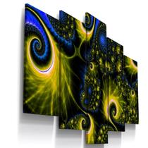 Quadros Decorativos Espectral Amarelo Abstrato Sala