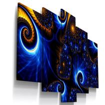 Quadros Decorativos Espectral Azul Abstrato Sala QU