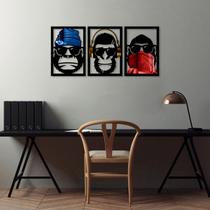 Quadros Decorativos Espelhados Macacos de Grife
