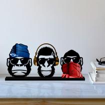 Quadros Decorativos Espelhados Macacos de Grife Para Mesa - Inove Papéis de Parede
