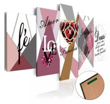 Quadros Decorativos Fé Amor Gratidão Família Deus" Quadros Decorativos Fé Amor Gratidão Família Deus"
