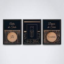 Quadros Decorativos Fé e Gratidão Tons V11 20x30cm