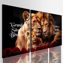 Quadros Decorativos Fé Família Leões Moderno