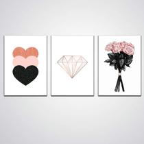 Quadros Decorativos Femino Tons De Rosa E Preto