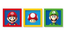 Quadros Decorativos Festa Mario - 03 unidades - Cromus - Rizzo Festas