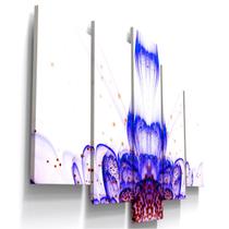 Quadros Decorativos Flor Azul Escuro Abstrato Sala