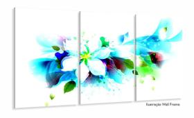 Quadros Decorativos Flor Colorido Abstrato Sala 120x60 3 peças