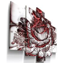 Quadros Decorativos Flor Digital Vermelho Sala