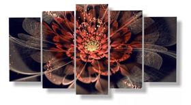 Quadros Decorativos Flor Fractal Vermelha"