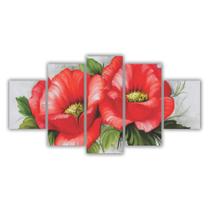 Quadros Decorativos Floral Buquê Copo de Leite - Flor Vermelha: Elegância e Sofisticação para Seu Ambiente