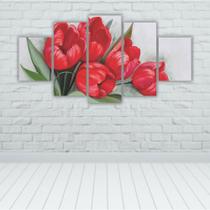 Quadros Decorativos Floral Flores Buquê de Tulipas Vermelhas