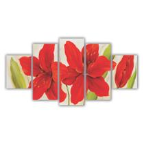 Quadros Decorativos Floral Flores Lírios Vermelhos - x4adesivos
