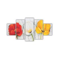 Quadros Decorativos Floral Flores Papoulas Coloridas - X4 Adesivos
