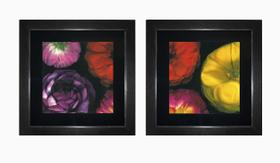 Quadros decorativos "floral moderno" com moldura e vidro