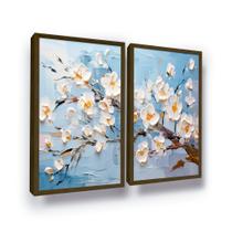 Quadros Decorativos Flores 3D Abstrato Pintado