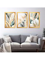 Quadros Decorativos Flores Folhagem Tons Claros Sala de Estar
