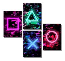 Quadros Decorativos Gamer 4 Peças 20x30 Console Jogos Quarto