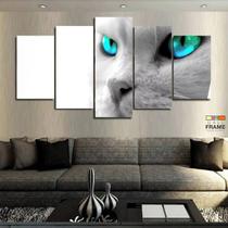 Quadros Decorativos Gato Branco 63x130mt em Tecido
