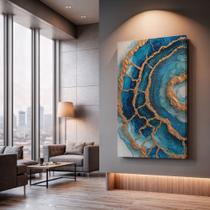 Quadros Decorativos Geodo Azul 120x75 Moderno Luxo Sala Quarto Escritório Quadros Decorativos Geodo Azul 120x75 Moderno Luxo Sala Quarto Escritório