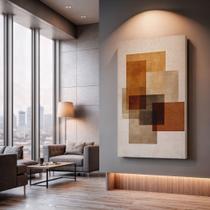 Quadros Decorativos Geometria Terracota 90x60 Moderno Luxo Sala Quarto Escritório