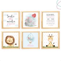 Quadros Decorativos infantil quarto de menina Safari Balão