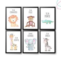 Quadros Decorativos infantil safari baby moldura e vidro Quadros Decorativos infantil safari baby moldura e vidro