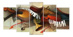Quadros Decorativos Instrumento Musical Teclado5 Peças