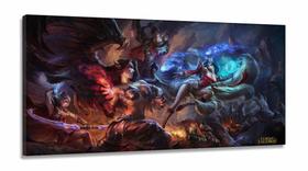 Quadros Decorativos Jogos Online Lol em Tecido Canvas 130x60 Quadros Decorativos Jogos Online Lol em Tecido Canvas 130x60