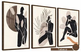 Quadros Decorativos Kit 3 Moldura e Vidro Persona Relva