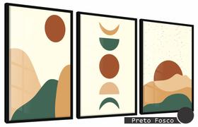Quadros Decorativos Kit 3 Moldura e Vidro Solar