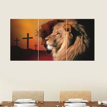 Quadros Decorativos Leão de Judá Face de Cristo Sala Escritório Quarto Ambiente Moderno PMG