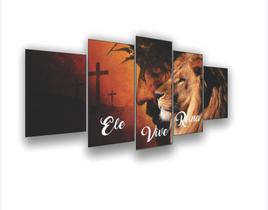 Quadros Decorativos Leao Juda Ele Vive Reina Jesus Cristo N