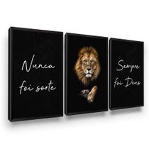 Quadros Decorativos Leão Nunca Foi Sorte Quarto Sala