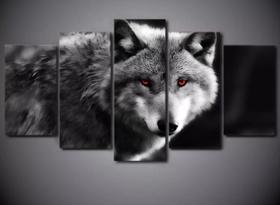 Quadros Decorativos Lobo Olhos Vermelhos" Quadros Decorativos Lobo Olhos Vermelhos"
