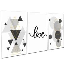 Quadros Decorativos Love Sala Escritório Quarto Moderno Casal PMG