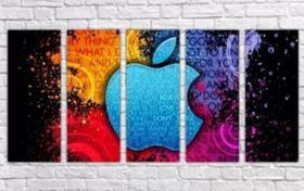 Quadros Decorativos Maçã Colorida"